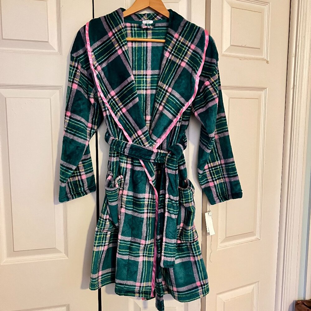 Plaid Fleece Robe by Crown & Ivy - Size Small - New with Tags